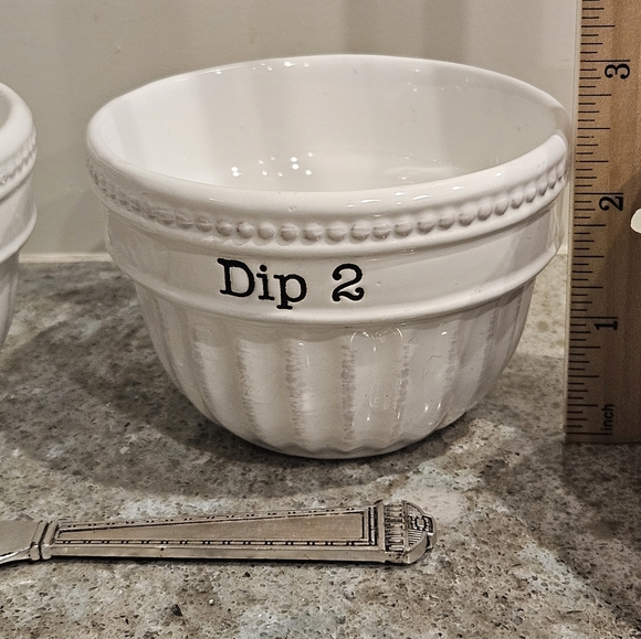 Mud Pie Dip's the Thing Stacked Dip Cups Ceramic - Picture 6 of 8